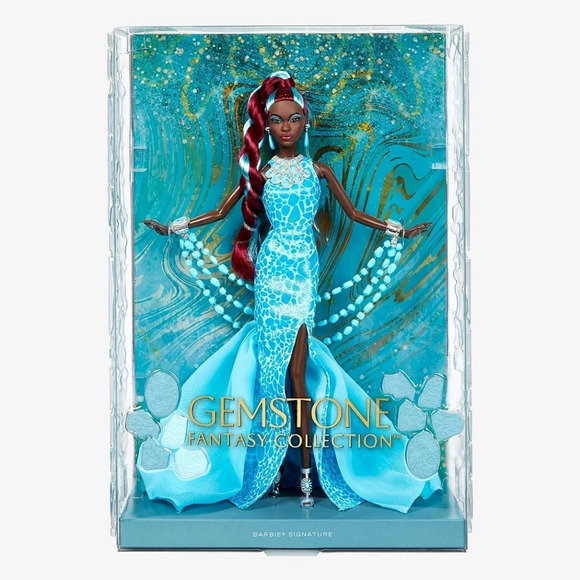 NWT Gemstone Fantasy Collection Turquoise Barbie Doll AA Mattel NRFB NIB - Picture 1 of 7